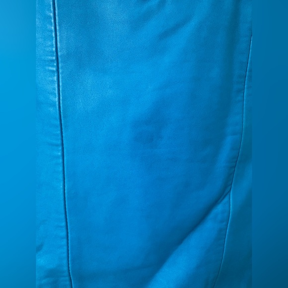 Michael Hoban North Beach Leather Vintage Blue Halter 1980’s Mini Dress Size 6 - Picture 11 of 16
